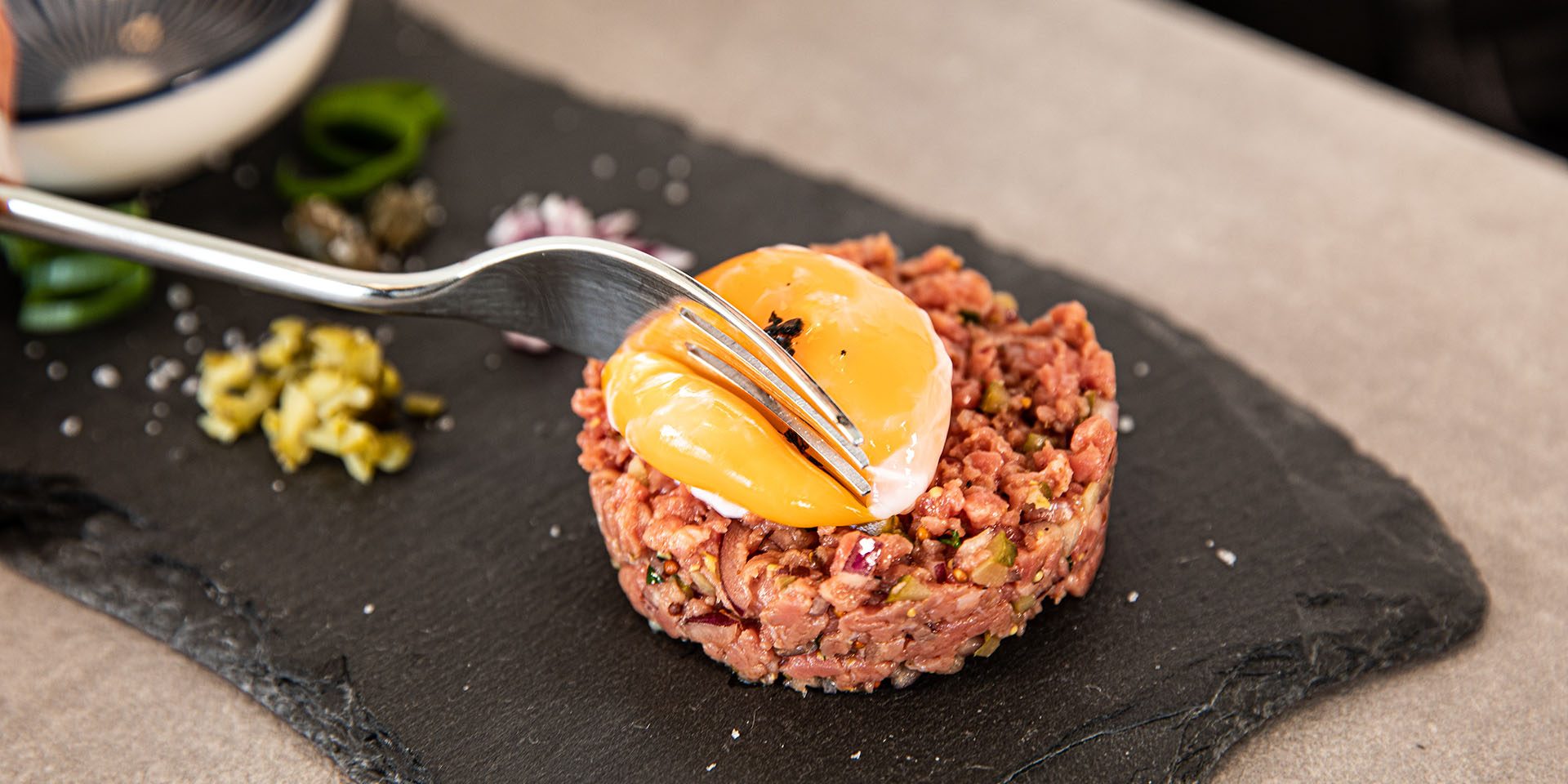 Nihon – Beef Tartare – the perfect egg - creamy egg
